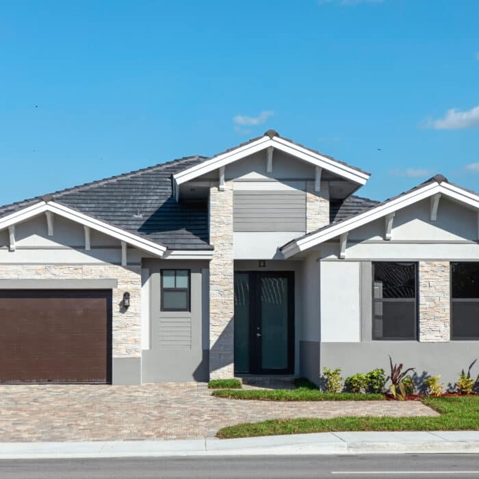 Beautiful,Modern,New,Construction,Home,In,A,Residential,Area,In